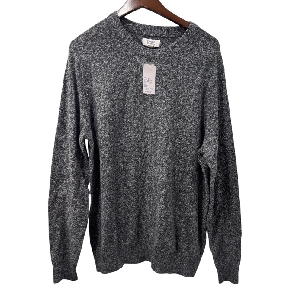 NWT Croft & Barrow Men's Charcoal Crewneck Sweater SIZE L